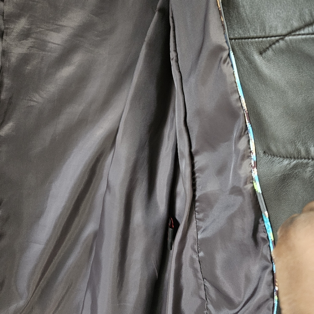Dark Brown Leather Coat - Picture 4 of 6